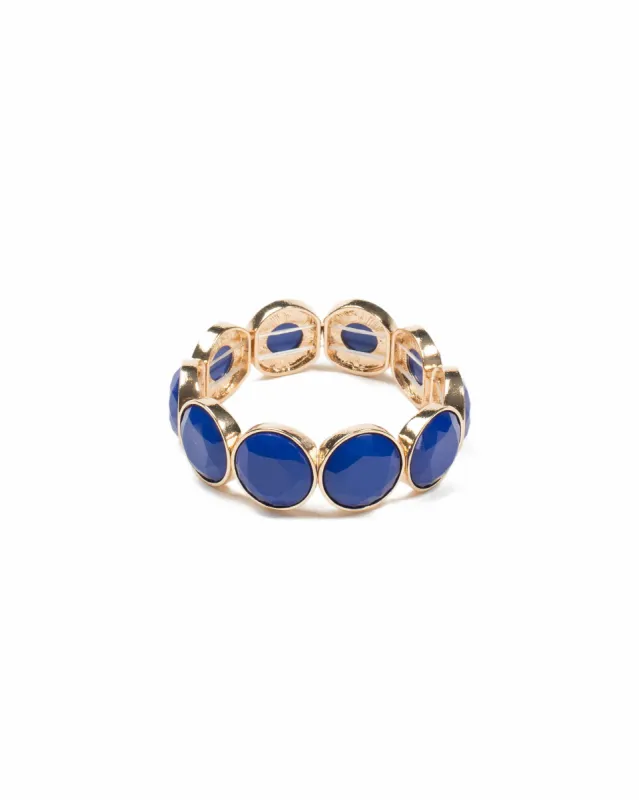 Blue Round Stone Stretch Bracelet sold by Collete Hayman