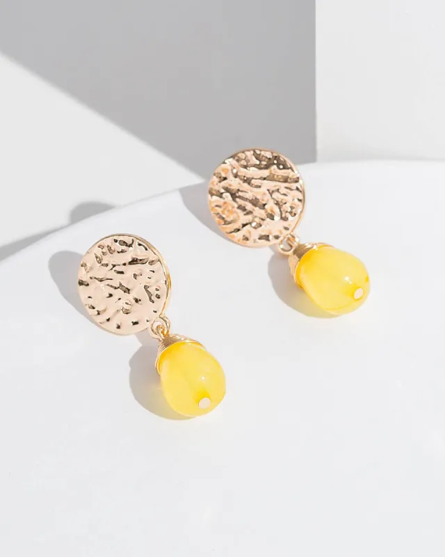 Yellow Hammered Drop Earrings sold by Collete Hayman