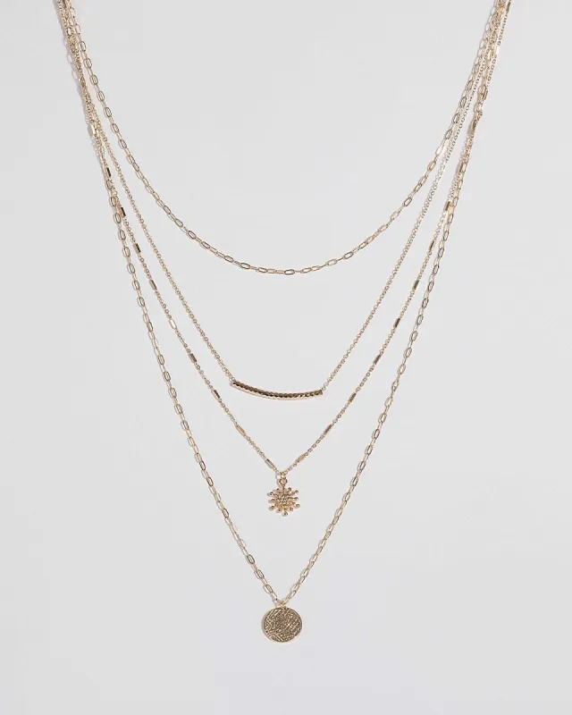 Gold Multi Layered Chain Necklace sold by Collete Hayman