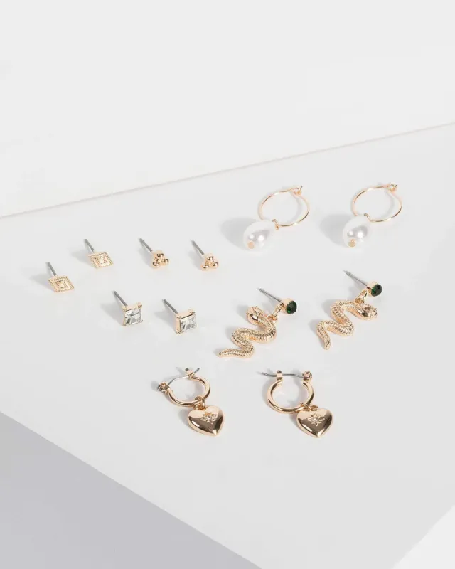 Gold Multi Snake Earring Set sold by Collete Hayman