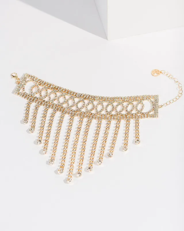 Gold Statement Tassel Bracelet sold by Collete Hayman