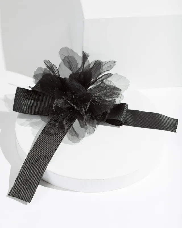 Black Sheet Floral Ribbon Choker Necklace sold by Collete Hayman