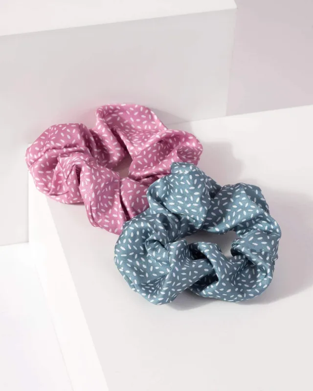 Multi Colour 2 Pack Speckle Detail Scrunchie sold by Collete Hayman