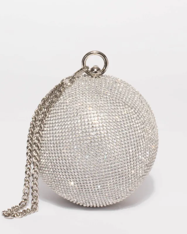 Silver Chainmail Miley Round Clutch Bag sold by Collete Hayman