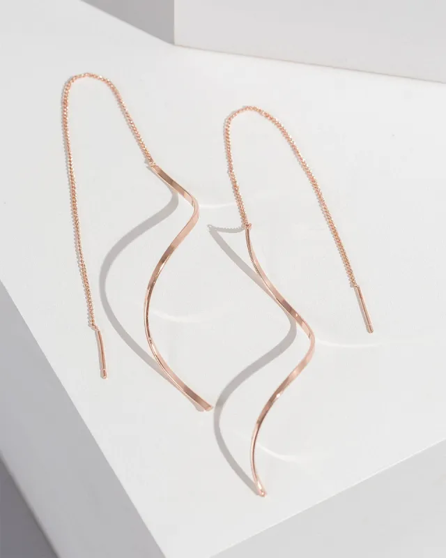 Rose Gold Spiral Bar Thread Through Earrings sold by Collete Hayman