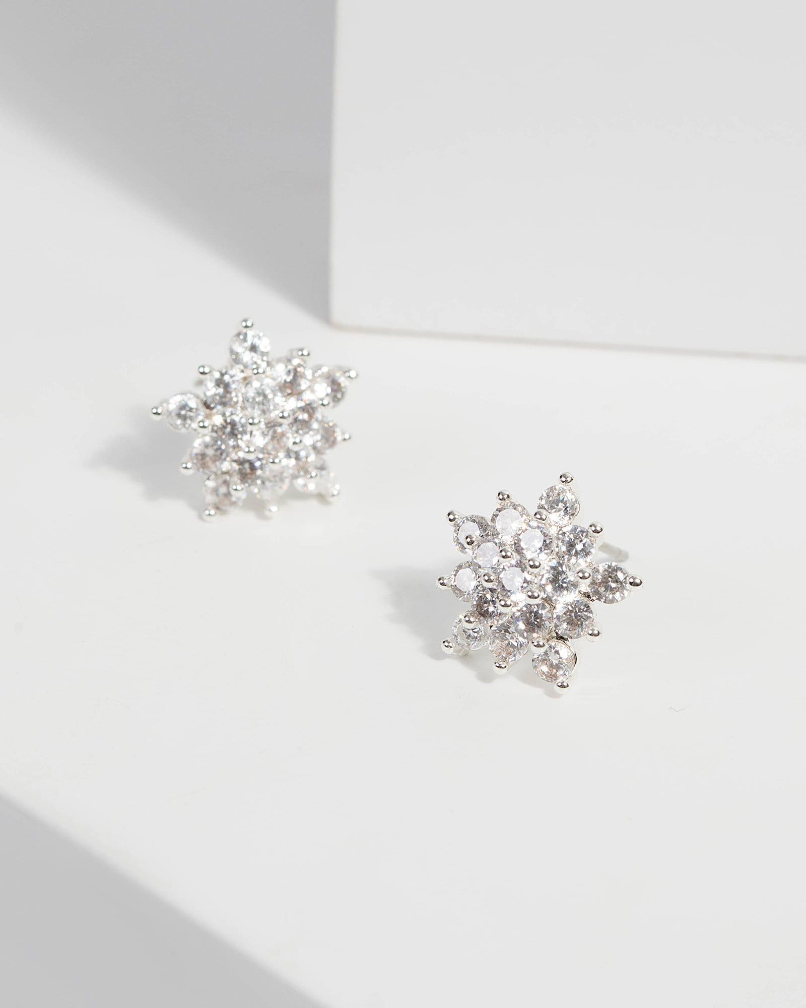 Cubic Zirconia Flower Stud Earrings sold by Collete Hayman