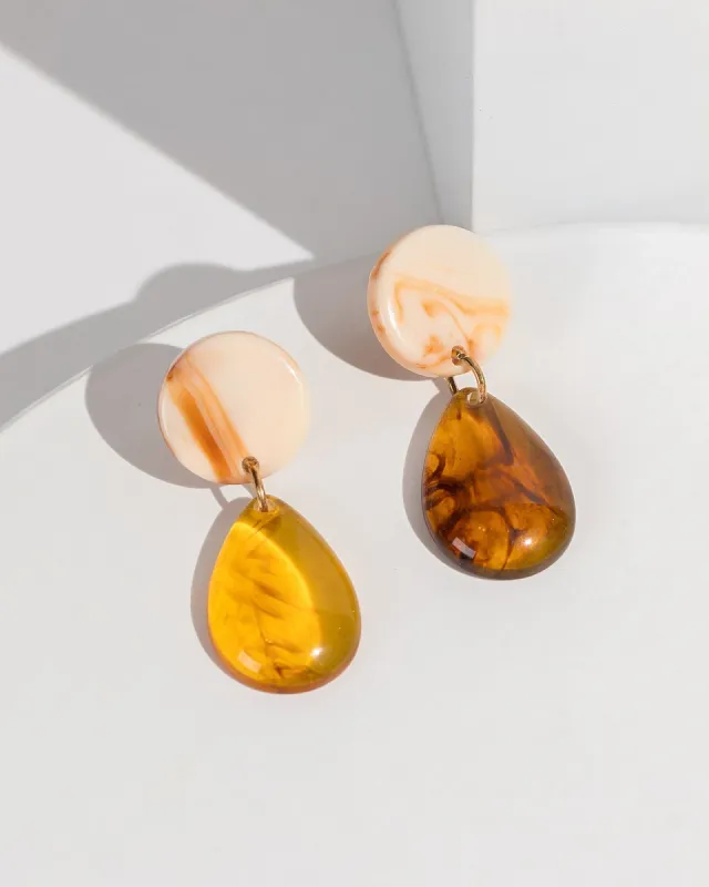 Brown Translucent Drop Earrings sold by Collete Hayman