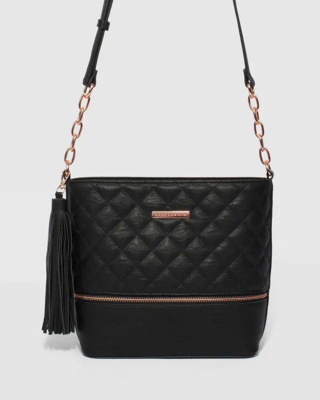 Black Pia Quilt Crossbody Bag sold by Collete Hayman