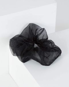 Black Large Plain Organza Scrunchie sold by Collete Hayman