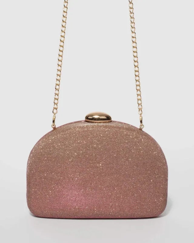 Pink Mia Glitter Clutch Bag sold by Collete Hayman