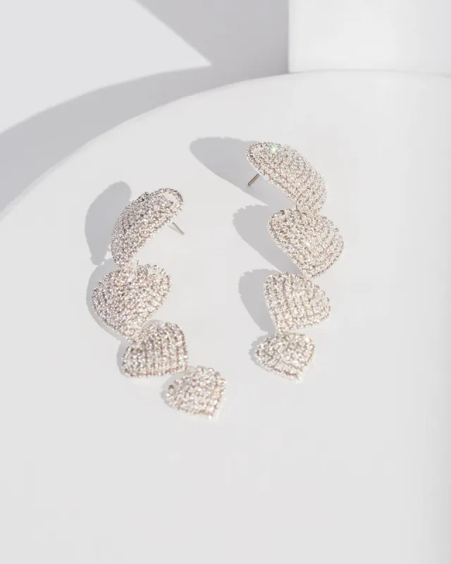 Silver Love Crystal Earrings sold by Collete Hayman