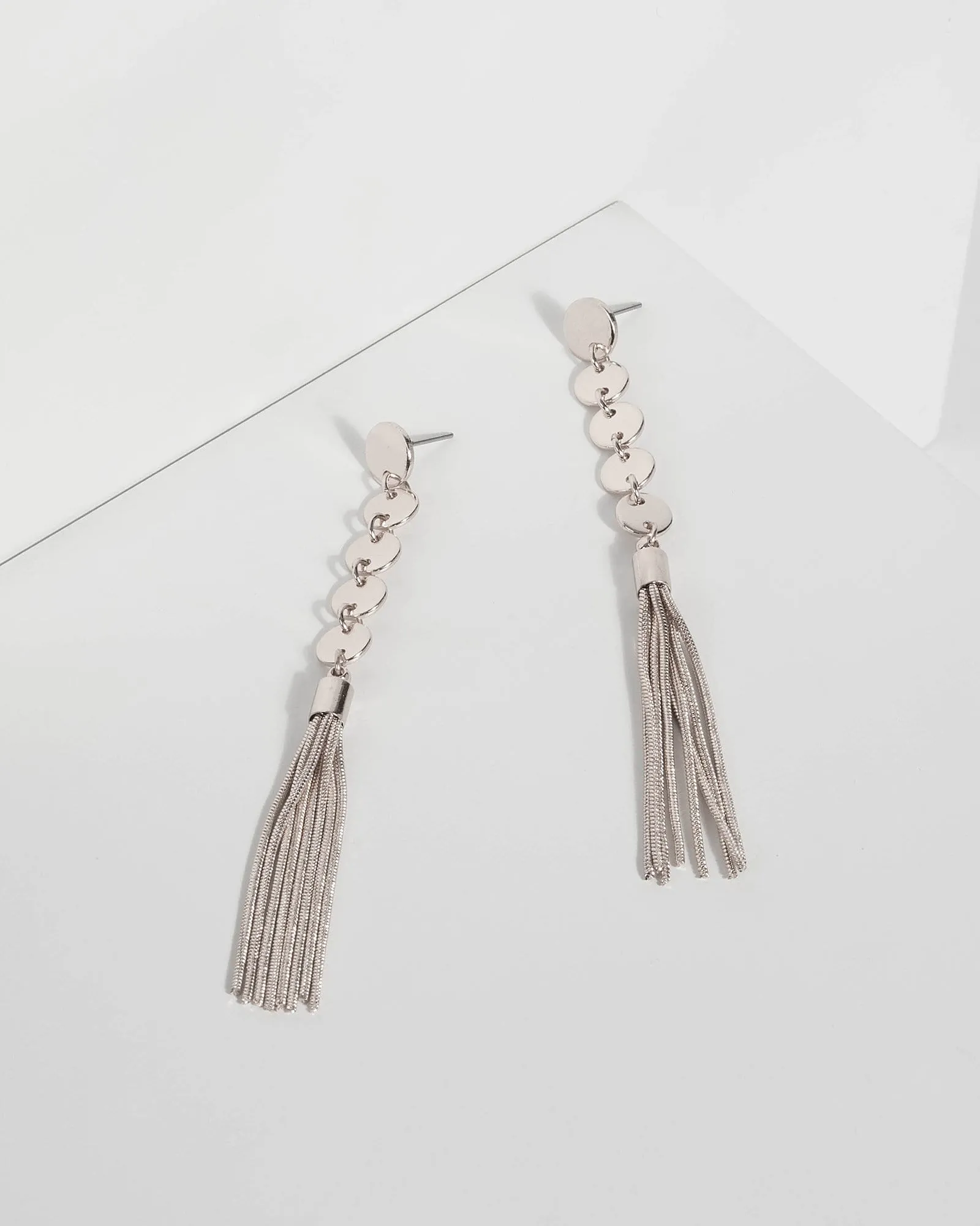 Silver Multi Tassel Drop Earrings sold by Collete Hayman