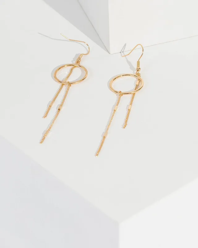 Gold Loops And Chain Hook Earrings sold by Collete Hayman