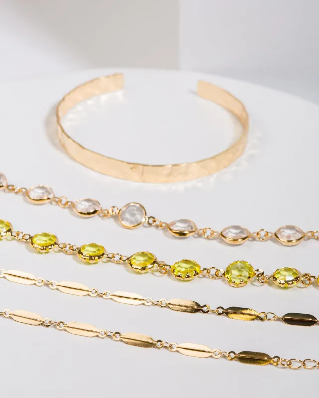 Yellow Layered Crystals Bangle Pack sold by Collete Hayman