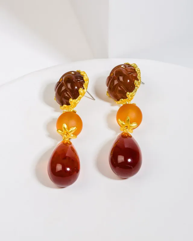 Orange Resin Drops Earrings sold by Collete Hayman