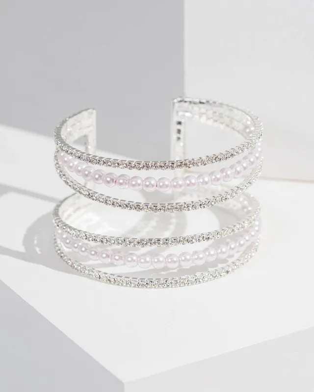 Crystal Multi Row Pearl Bracelet sold by Collete Hayman