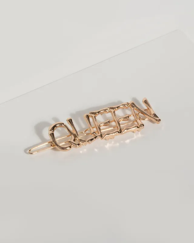 Gold Small Text Hair Clip sold by Collete Hayman