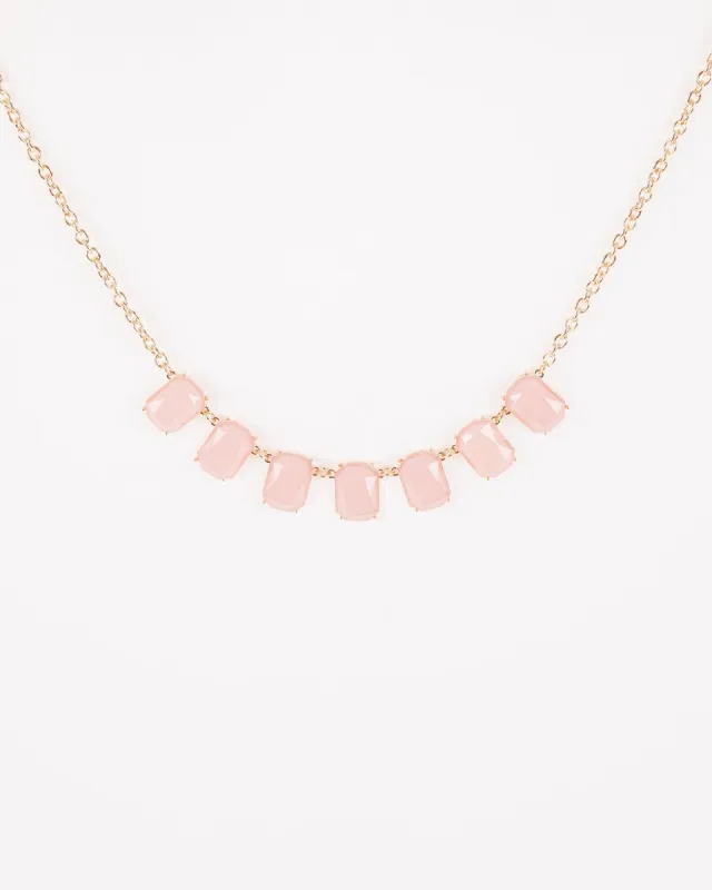Pink Rectangle Chunky Pendant Necklace sold by Collete Hayman