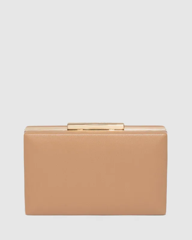 Caramel Jaimi Clutch Bag sold by Collete Hayman