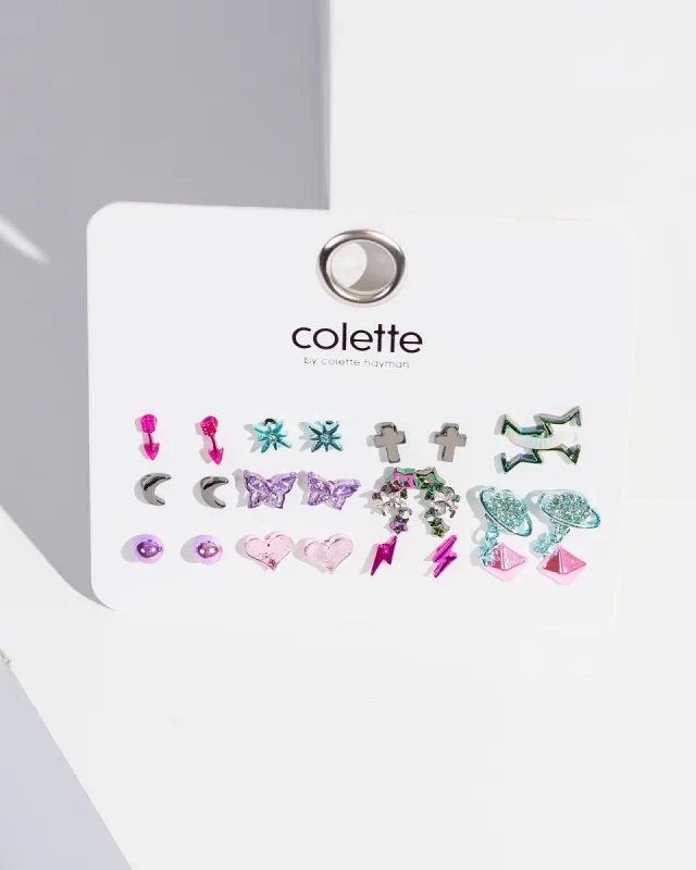 Multi Colour Metal Stud Earring Pack sold by Collete Hayman