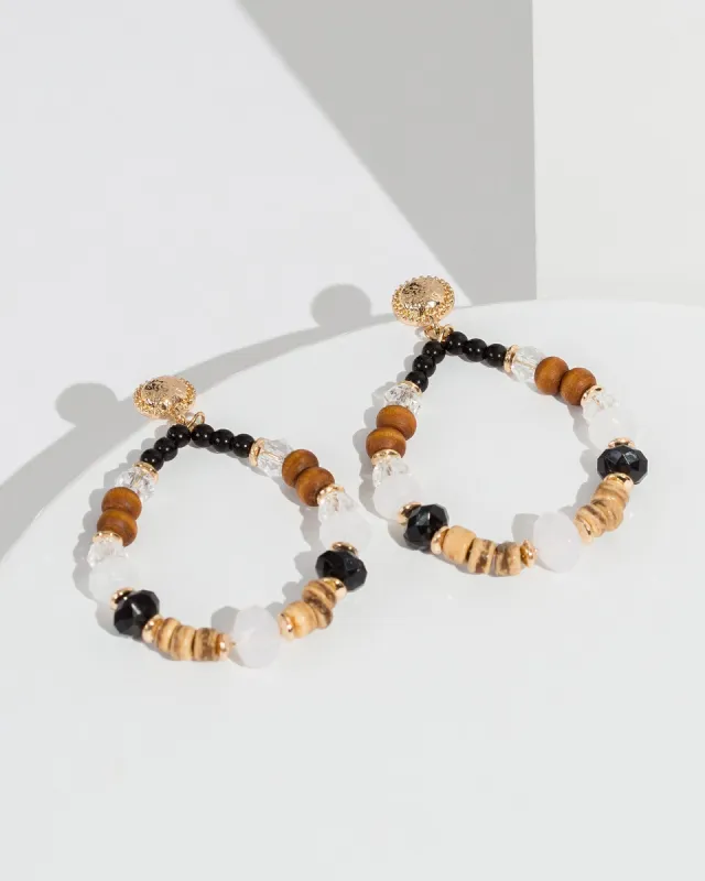 Brown Beaded Loop Earrings sold by Collete Hayman