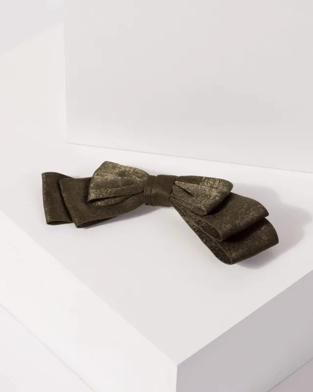 Green Medium Hair Bow With Clip made by Collete Hayman
