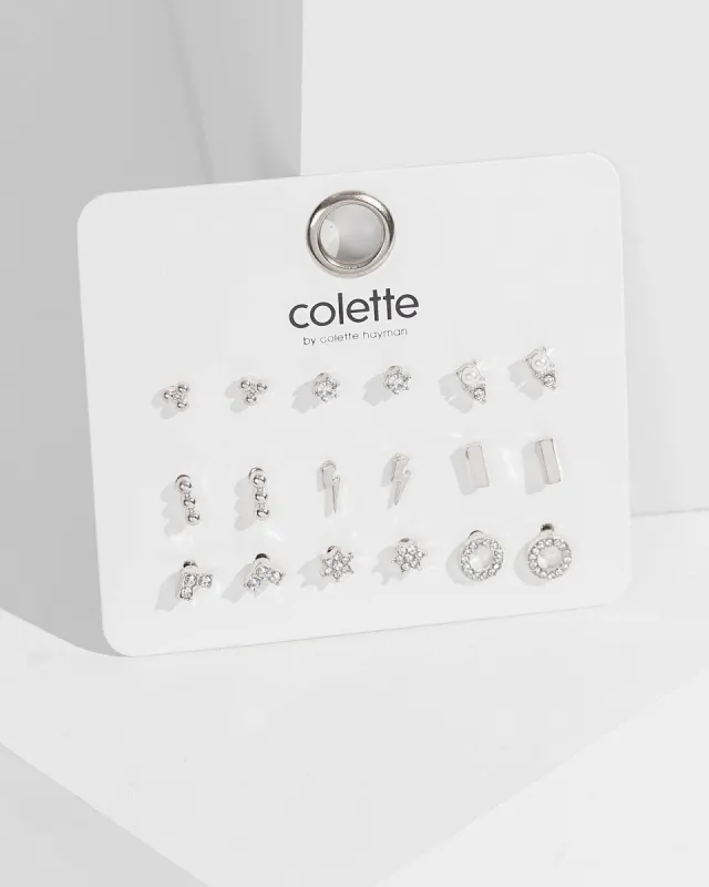 Silver Mixed Shape Stud Earring Pack sold by Collete Hayman