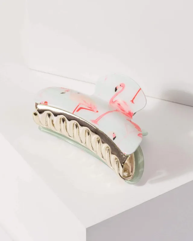 Multi Colour Acrylic Flamingo Claw Clip sold by Collete Hayman