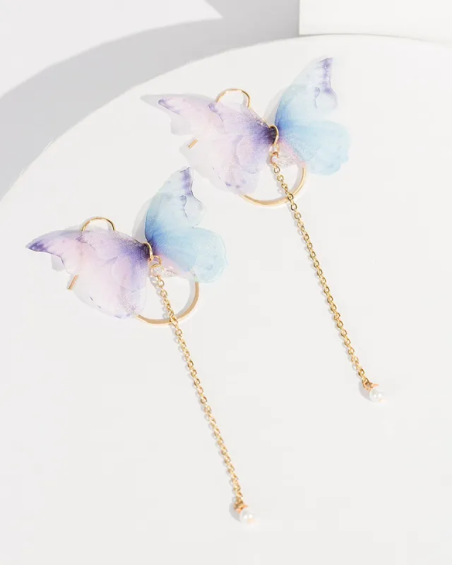 Purple Intricate Butterfly Detail Drop Earrings sold by Collete Hayman