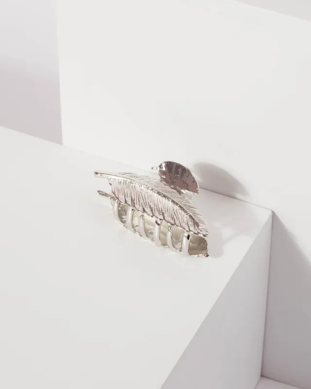 Silver Metal Leaf Detail Claw Clip sold by Collete Hayman