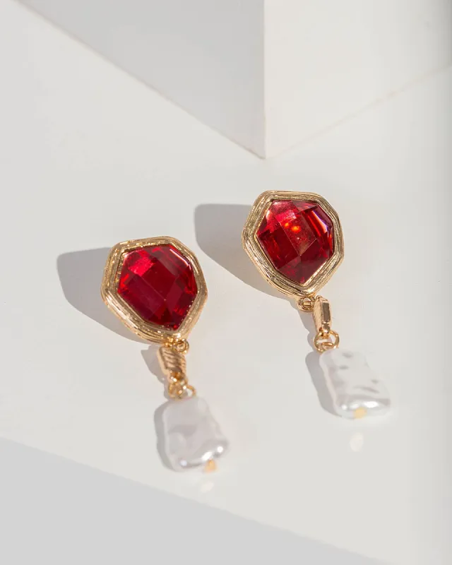 Red Molten Drop Earrings sold by Collete Hayman