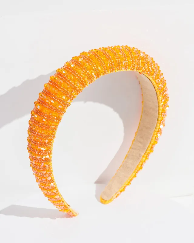 Orange Beaded Detail Headband sold by Collete Hayman