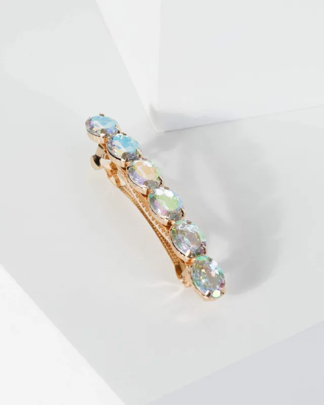 Multi Colour Iridescent Multi Oval Detail Hair Clip sold by Collete Hayman