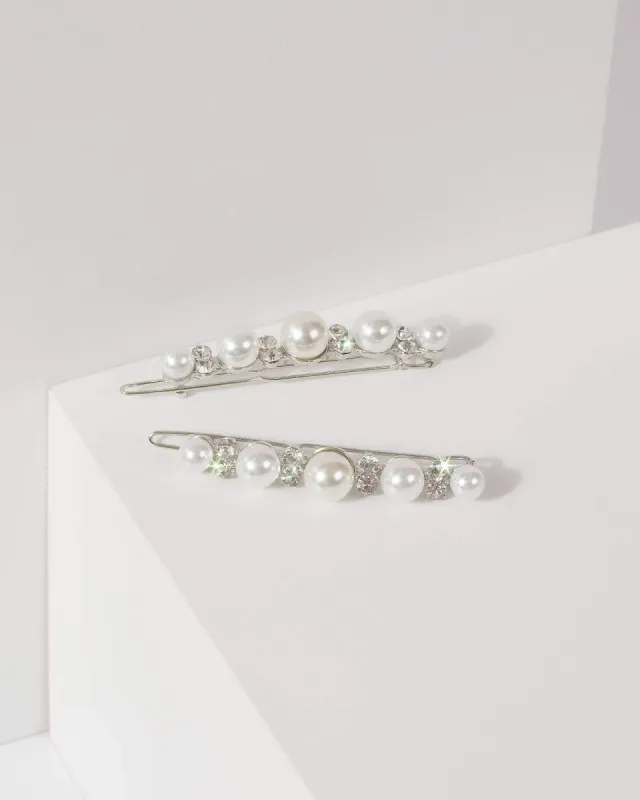 2 Pack Pearl And Diamante Long Hair Clip sold by Collete Hayman