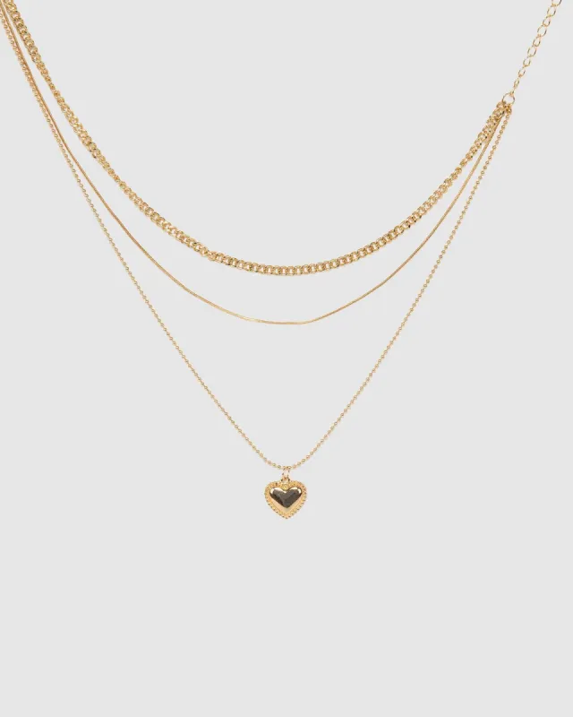 Gold Multi Pack Metal Love Heart Necklace sold by Collete Hayman