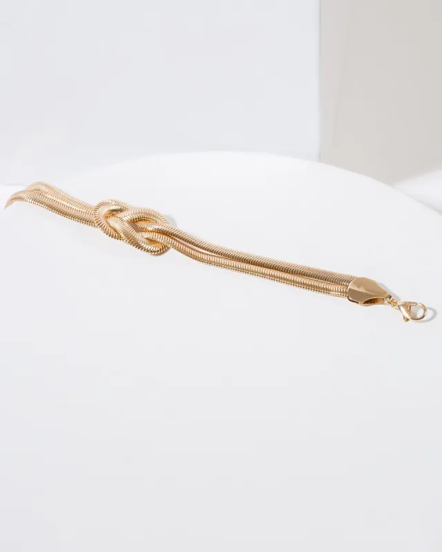 Gold Knotted Snake Chain Bracelet sold by Collete Hayman