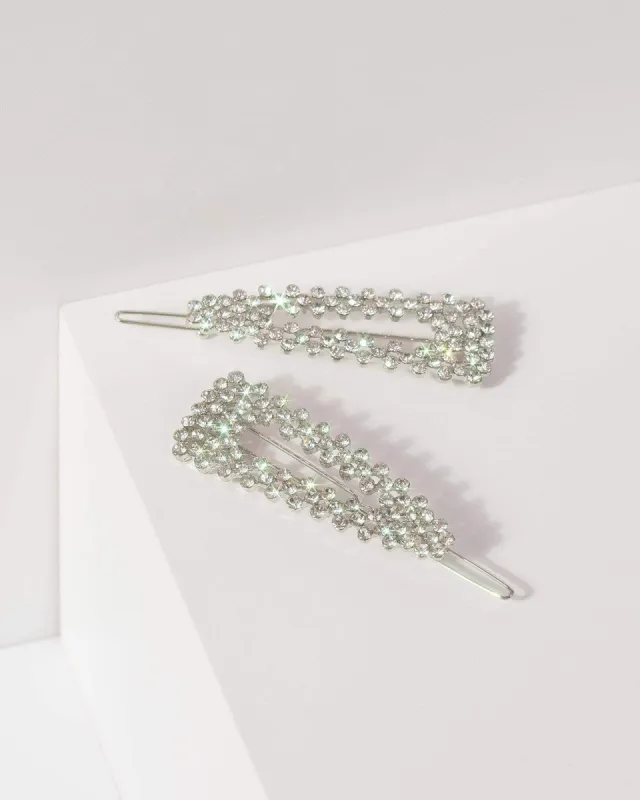 2 Pack Diamante Triangle Hair Clip sold by Collete Hayman