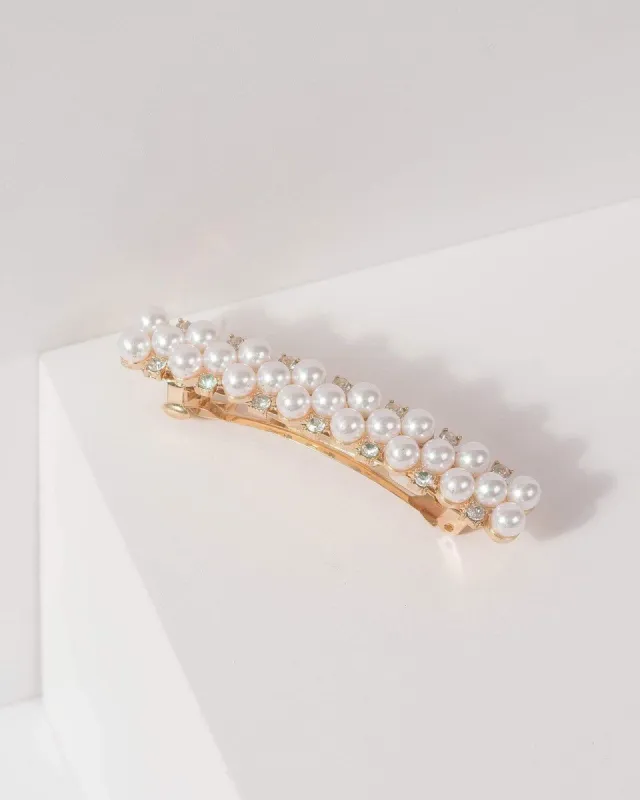 Wide Pearl And Diamante Hair Clip sold by Collete Hayman