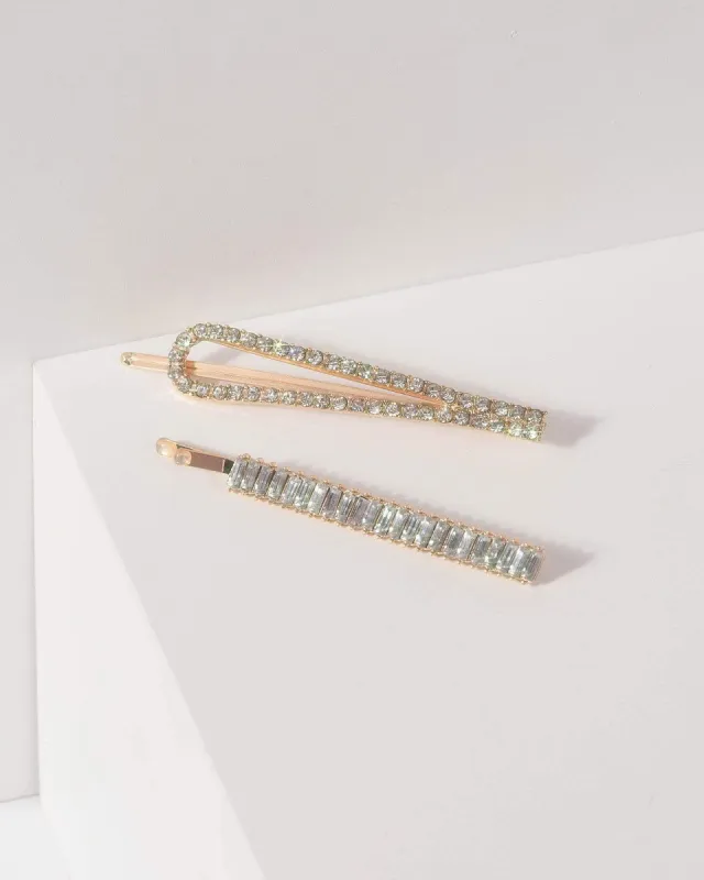 2 Pack Diamante Open Teardrop Hair Clip sold by Collete Hayman