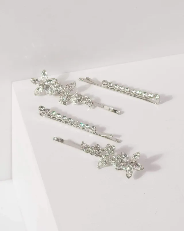 4 Pack Flower And Diamante Detail Hair Clip sold by Collete Hayman