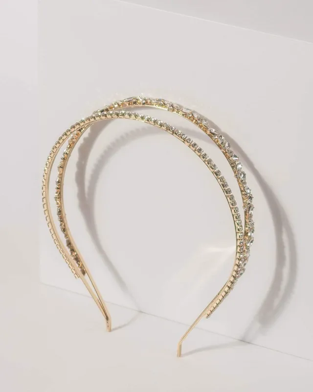 Double Diamante Detail Headband sold by Collete Hayman