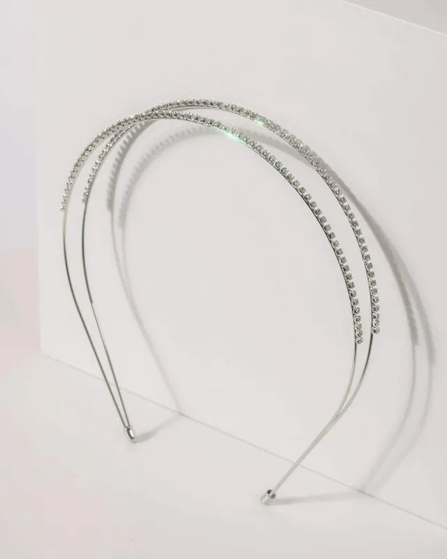 Double Diamante Thin Detail Headband sold by Collete Hayman