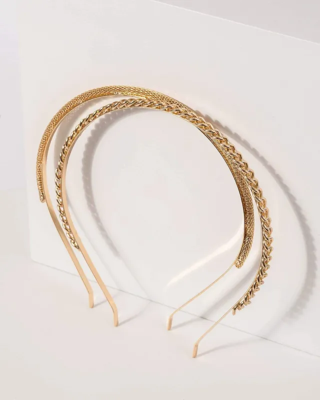 2 Pack Linked Chain Metal Headband sold by Collete Hayman