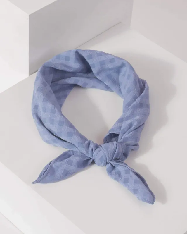 Blue Check Detail Fabric Hair Tie sold by Collete Hayman