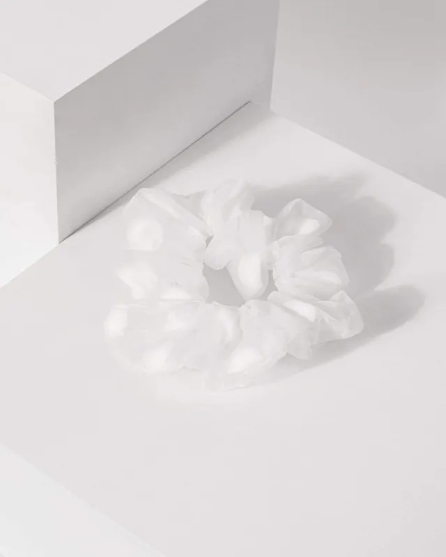 White Organza Spot Detail Scrunchie sold by Collete Hayman