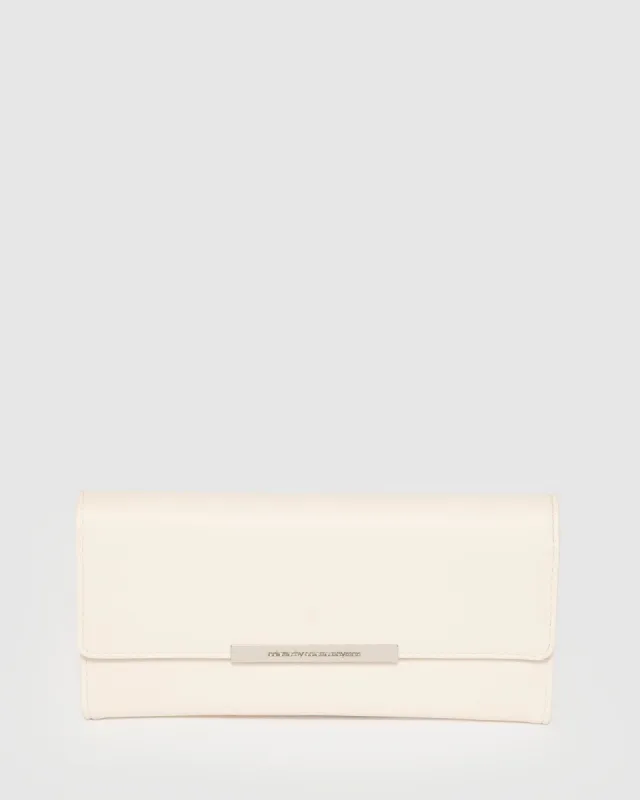 Amoretta Fold Over Ivory Clutch Bag sold by Collete Hayman