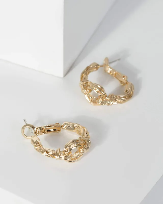 Gold Wired Detail Hoop Earrings sold by Collete Hayman