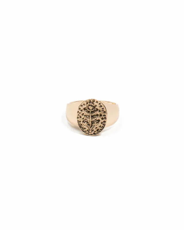 Rose Signet Gold Ring - Large sold by Collete Hayman
