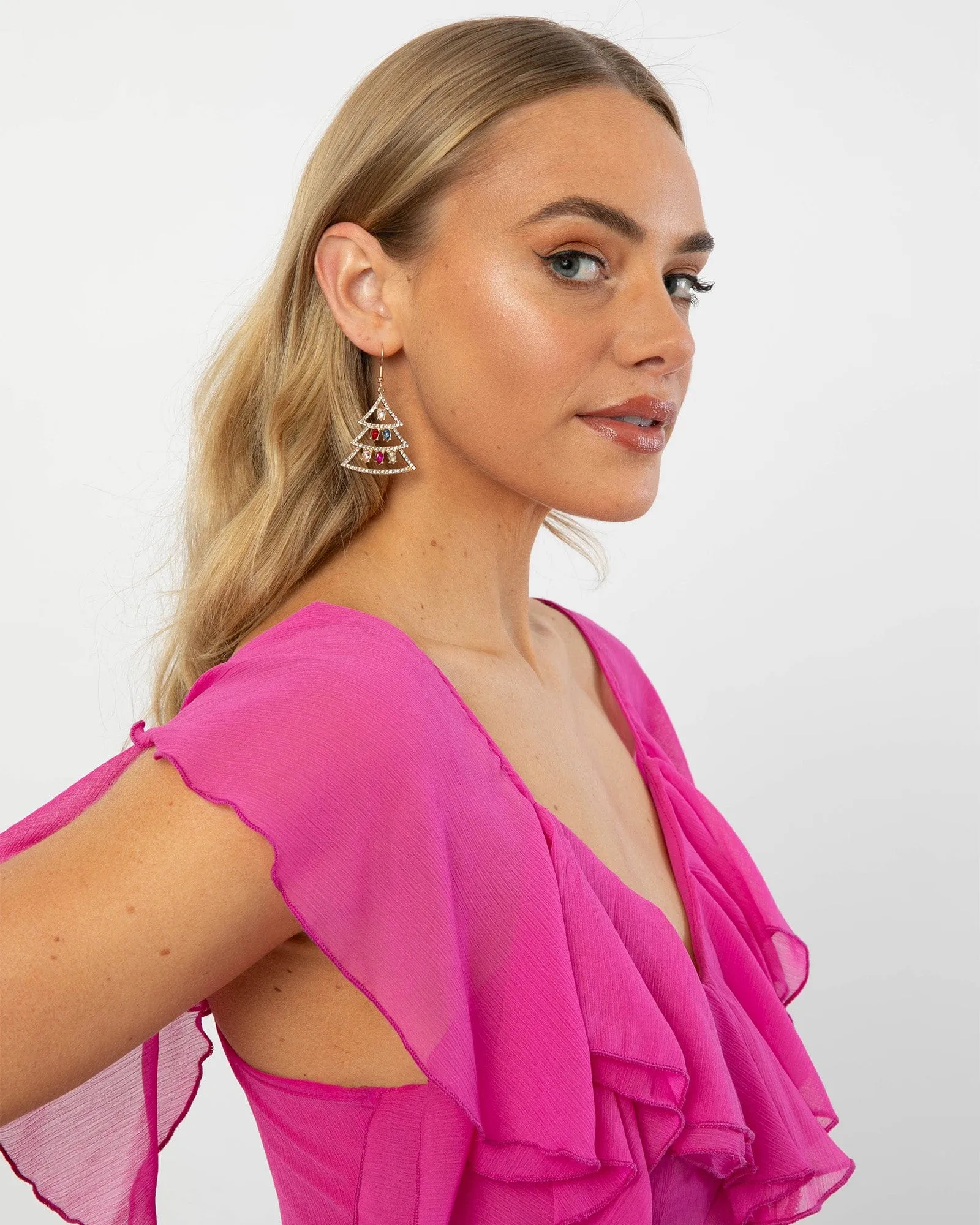 Crystal Christmas Tree Hook Drop Earrings sold by Collete Hayman product image thumbnail 2