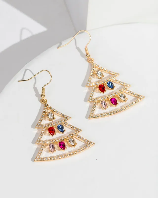 Crystal Christmas Tree Hook Drop Earrings sold by Collete Hayman